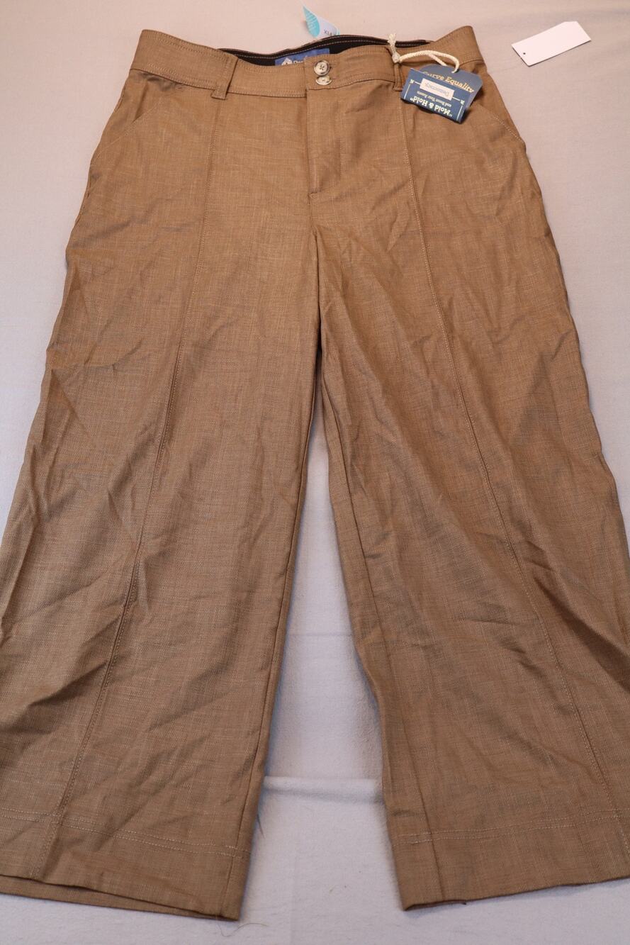 NEW Democracy Ab Solution Pants Womens Brown High Rise Wide Leg Size 10P
